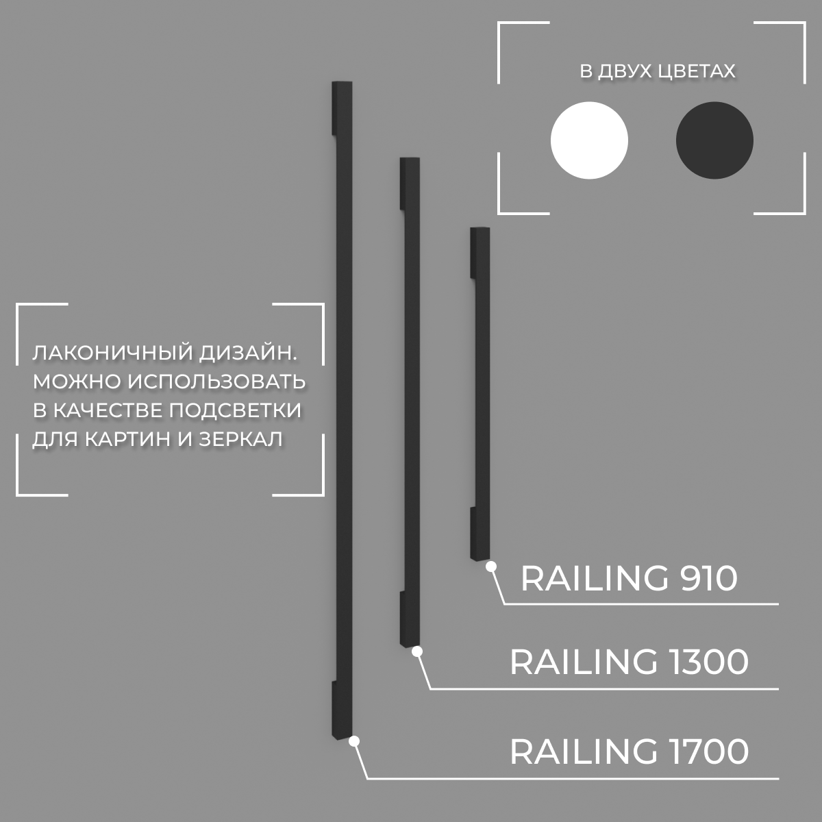 Настенный светодиодный светильник, бра RAILING 910 Black - фотография № 3