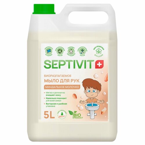 Жидкое мыло SEPTIVIT Миндальное Молочко, 5 л septivit миндальное молочко