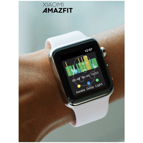Силиконовый ремешок для умных часов Xiaomi Amazfit и ColMi, розовый (ширина 20 мм) удобная регулировка