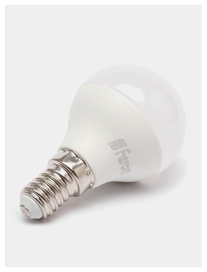 Лампа светодиодная, (7W) 230V E27 2700K G45, LB-95 FERON