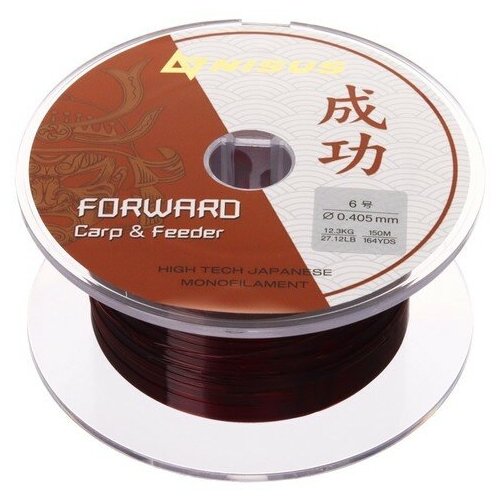 Леска NISUS FORWARD Carp & Feeder, диаметр 0.405 мм, тест 12.3 кг, 150 м, коричневая леска nisus forward carp