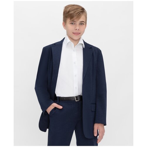 Пиджак однобортный с карманами синий Button Blue Teens line, размер 164, модель 222BBBTS19011000