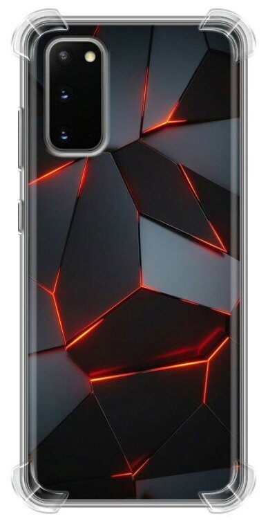 Дизайнерский силиконовый с усиленными углами чехол для Самсунг S20 / Samsung Galaxy S20 Яркие абстракции