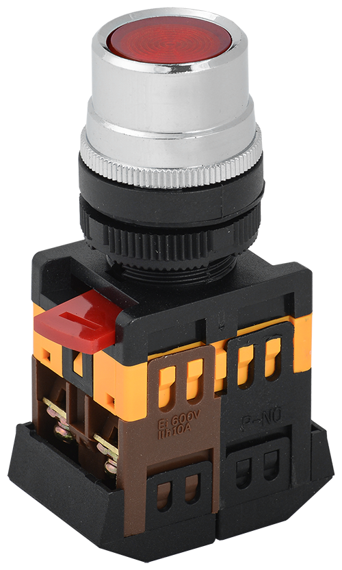 BBT10-ABLF-K04 Кнопка ABLF-22 красный d22мм неон/240В 1з+1р IEK - фото №1