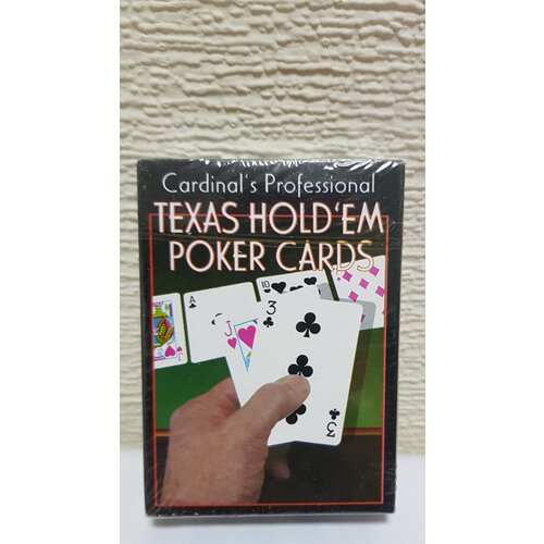 Карты игральные Texas Pokerс пластиковым покрытием, 54шт 10pcs set upscale poker chips set clay embedded iron baccarat texas hold em professional poker chip poker