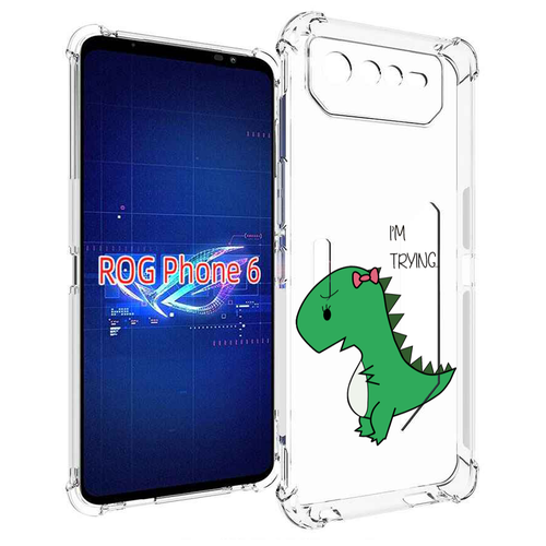 чехол mypads динозаврик девочка для asus zenfone 9 ai2202 задняя панель накладка бампер Чехол MyPads динозаврик-девочка для Asus ROG Phone 6 задняя-панель-накладка-бампер