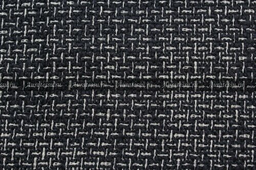 Ткань Chanel пальтово-костюмная тёмно-синее букле с белыми штрихами, ш150см, 0,5 м