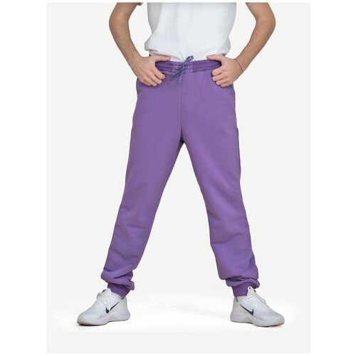 фото Фиолетовые мужские штаны из тёплого футера, размер m (46) кофтёныши