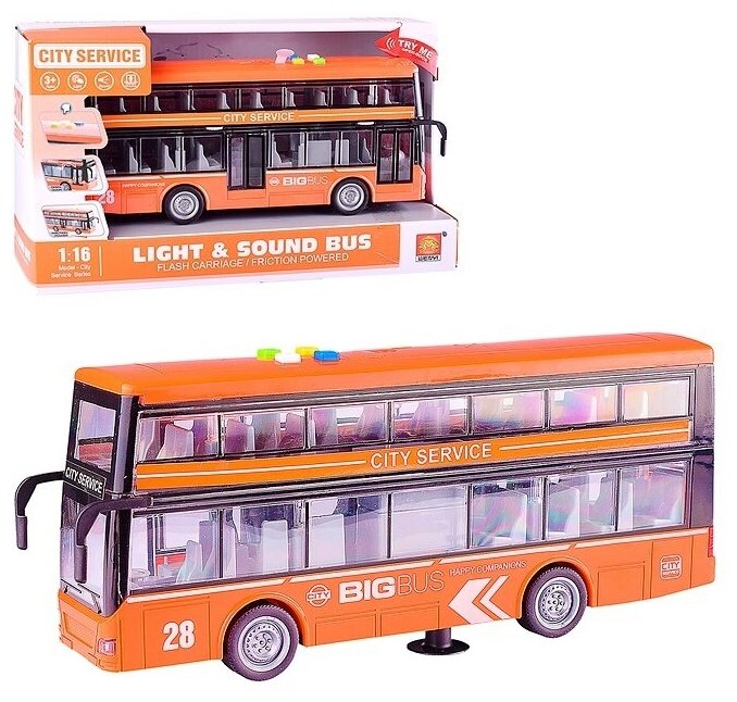 Автобус WENYI масштаб: 1:16, на батарейках, свет, звук, в коробке (WY912A)