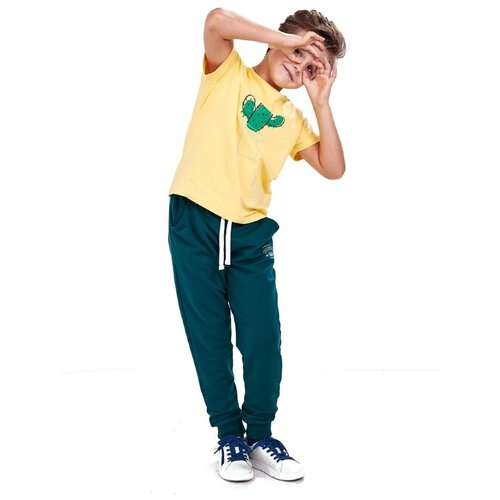 Брюки / джоггеры для мальчика Mini Maxi, модель 0856, цвет зеленый, размер 92