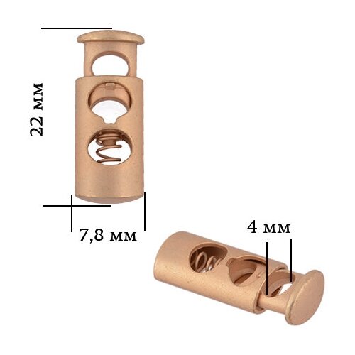 Фиксатор для шнура металл TBY OR.0305-5123 (7,8х22мм, отв.4мм) цв. мат. золото уп. 100шт наконечник для шнура металл tby or 0305 5376 15х6 5мм отв 4мм цв золото уп 100шт