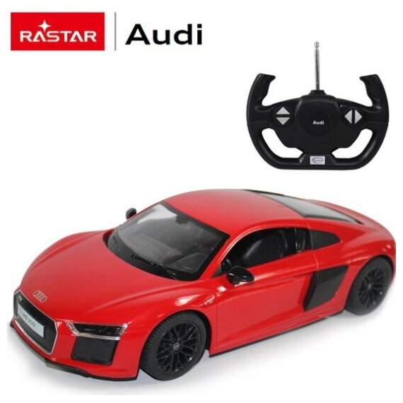 Машина на радиоуправлении Rastar AUDI R8 2015 Version, 1:14, красный