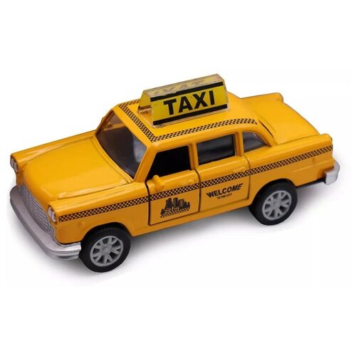 Машинка Funky Toys Die-cast, Ретро такси, инерционная, открываются двери, желтая, M 1:32 (FT61309)