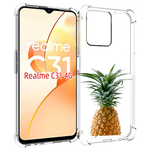 Чехол MyPads ананас для OPPO Realme C31 задняя-панель-накладка-бампер