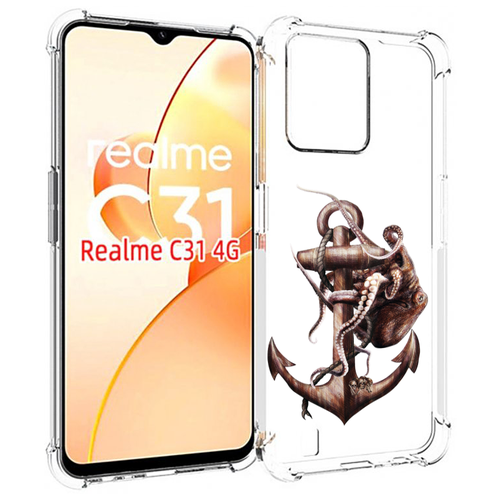 Чехол MyPads ржавый якорь для OPPO Realme C31 задняя-панель-накладка-бампер чехол mypads якорь с птицами для oppo realme c31 задняя панель накладка бампер