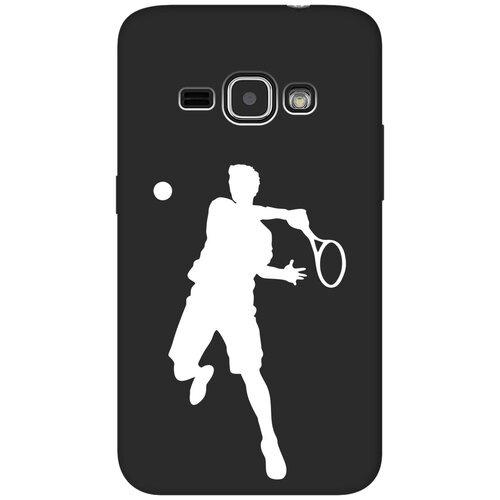 Матовый чехол Tennis W для Samsung Galaxy J1 (2016) / Самсунг Джей 1 2016 с 3D эффектом черный матовый чехол lazybones w для samsung galaxy j1 2016 самсунг джей 1 2016 с 3d эффектом черный