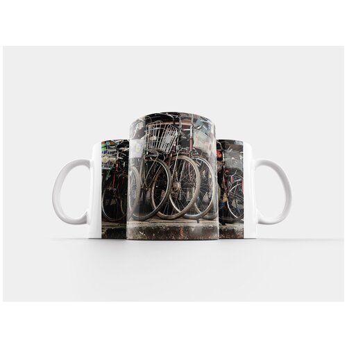 фото Кружка "велосипеды, корзины, коричневый велосипед" 320 мл lotsprints