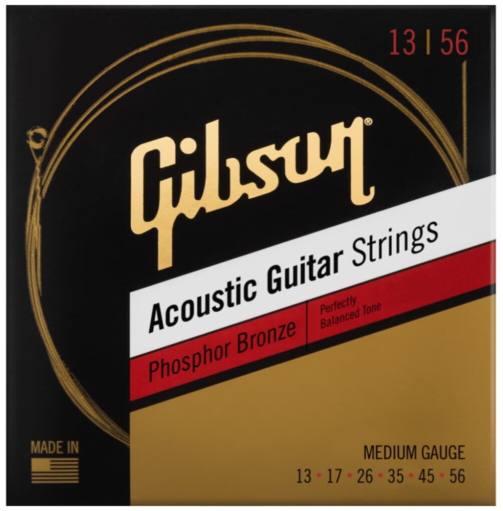 GIBSON Phosphor Bronze Acoustic Guitar Strings Medium струны для акустической гитары