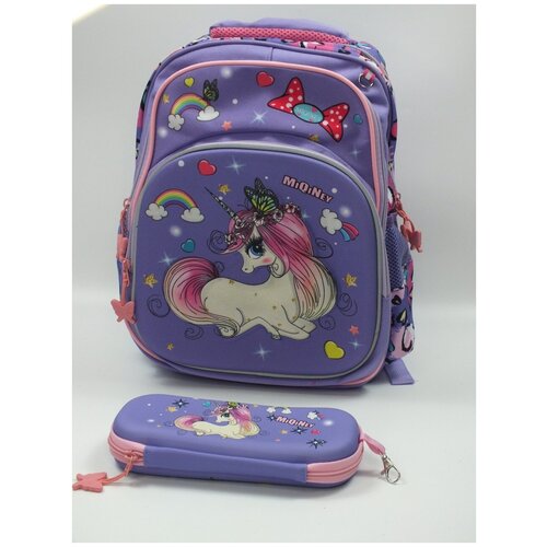 фото Детский рюкзак единорог с пеналом/ для мальчиков и девочек/ рюкзак школьный/ нет бренда
