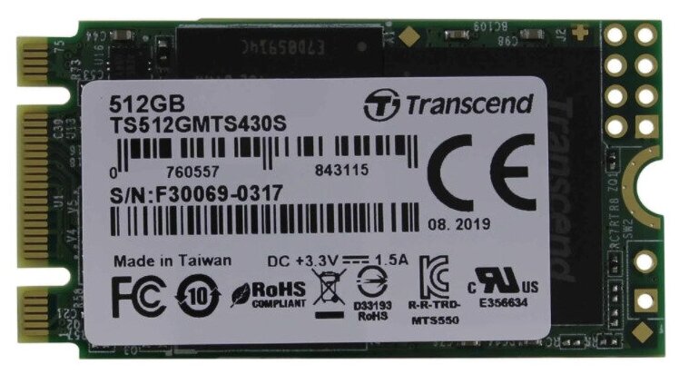 Transcend SSD 512GB M.2 TS512GMTS430S