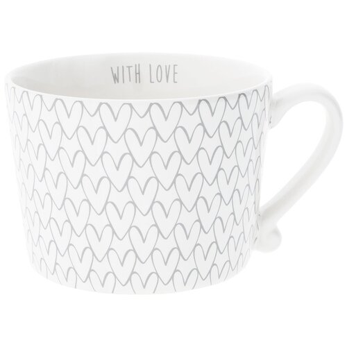 Кружка White Нeart Pattern Grey Объем: 300 мл Bastion Collections