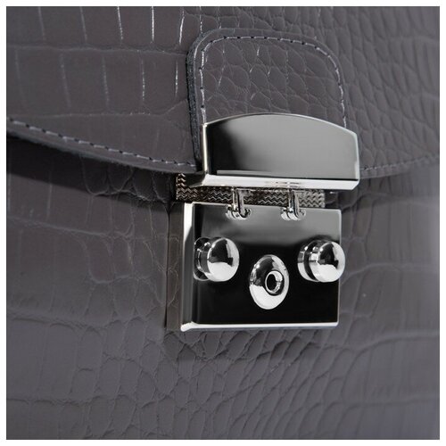 Сумка-мессенджер на клапане, цвет серый