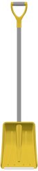 Лопата для снега полипропилен, с алюминиевой планкой, 370х280 мм, 1425, черенок дюралюминиевый, тулейка 32 мм, в сборе, Цикл, Эксперт Скальд, 7596-00