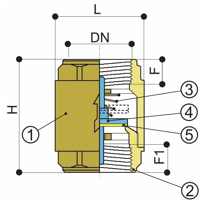 IVR Обратный клапан 1/2" с затвором из нержавеющей стали - усиленная версия - фотография № 2