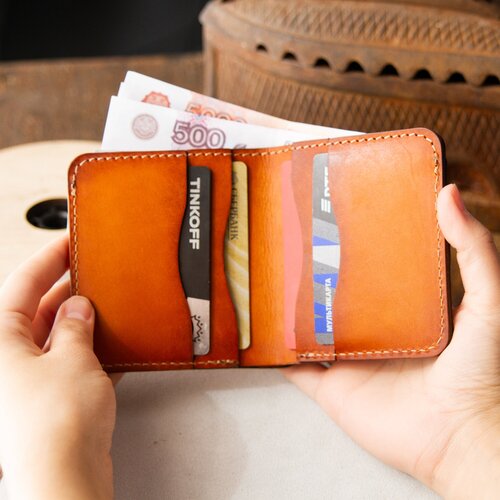 бумажник оранжевый Бумажник SAFFA PBs03, фактура гладкая, оранжевый