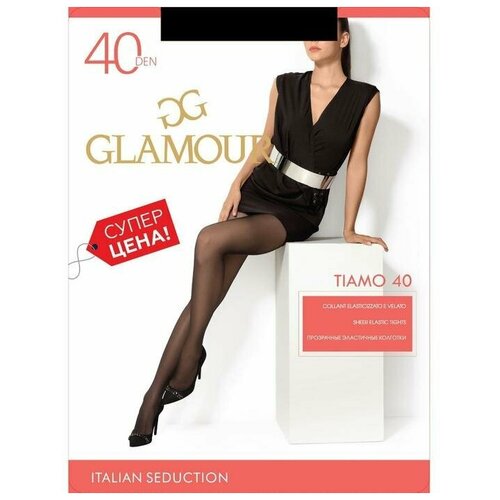 Колготки классические Glamour Tiamo 40, размер III, nero (чёрный)