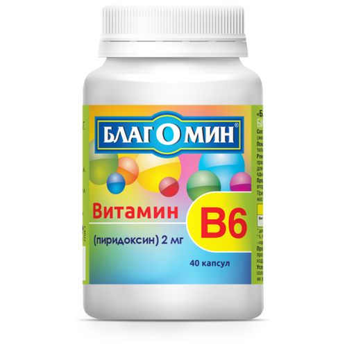 Благомин витамин В6 (пиридоксин) капс., 2 мг, 40 шт.
