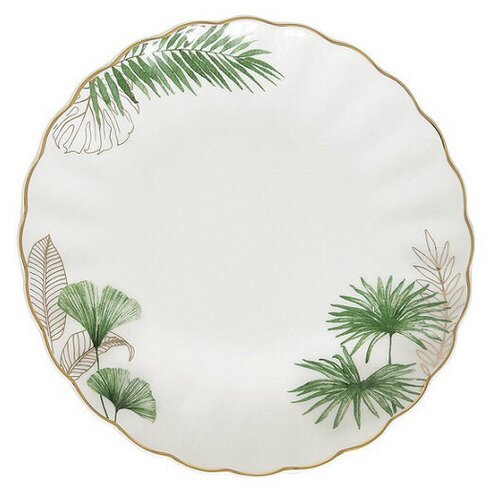 фото Тарелка десертная "экзотика", диаметр 19 см, цвет белый, фарфор, easy life, el-r1287_exot