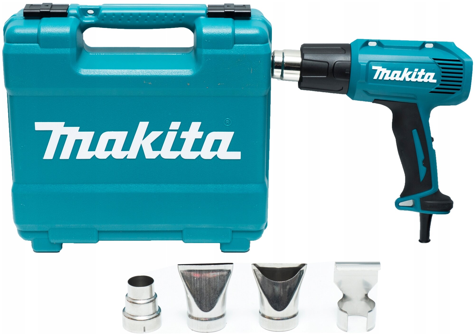 Строительный фен Makita HG5030K, без аккумулятора, 1600 Вт синий