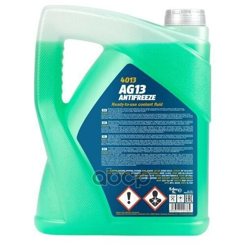 MANNOL MN4013-5 4013-5 Antifreeze AG13 -40 зел прозрачная кан 5л (5.4кг)