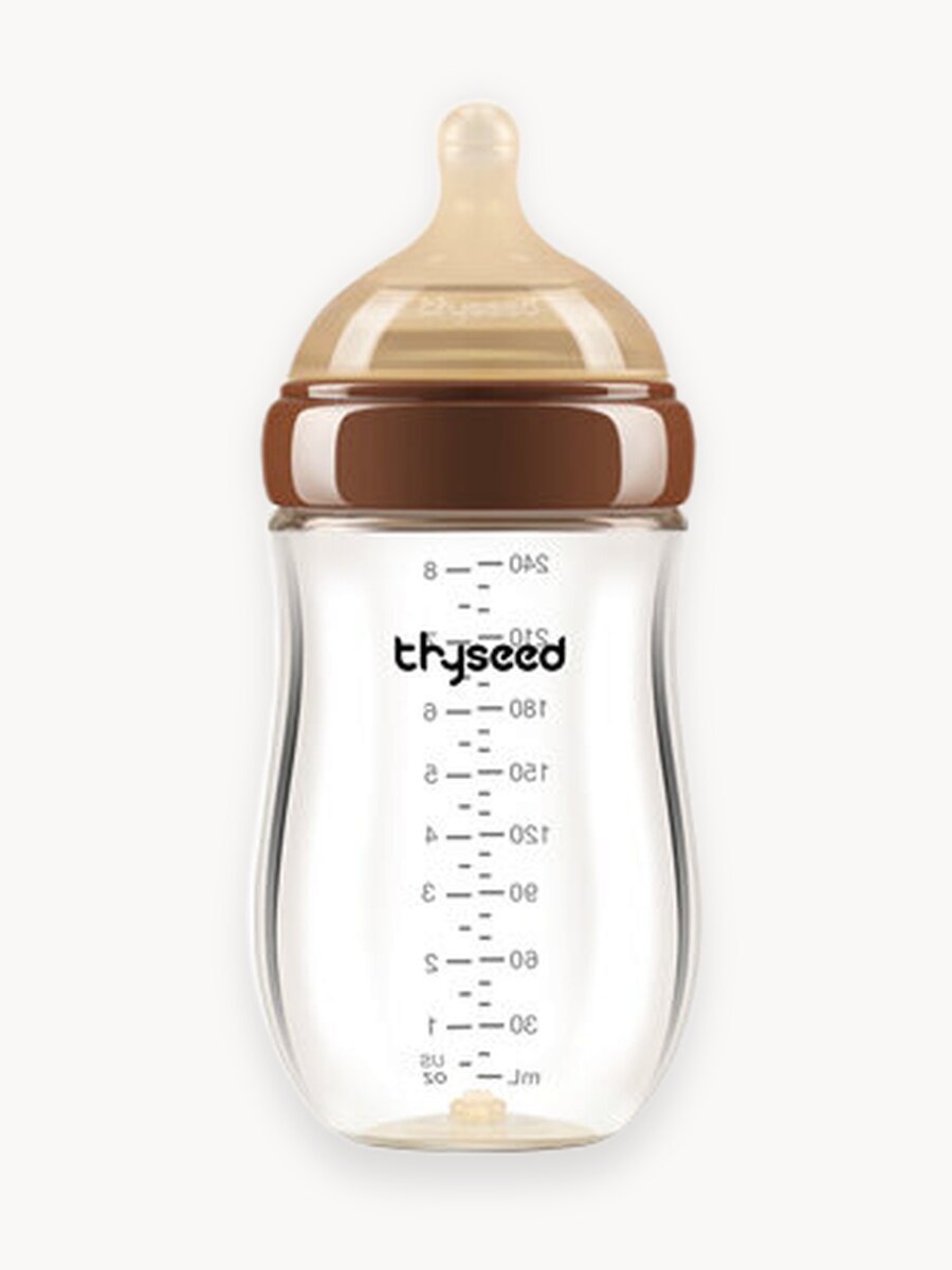 Thyseed Антиколиковая бутылочка для новорожденных, стекло,240 мл,1-2 мес