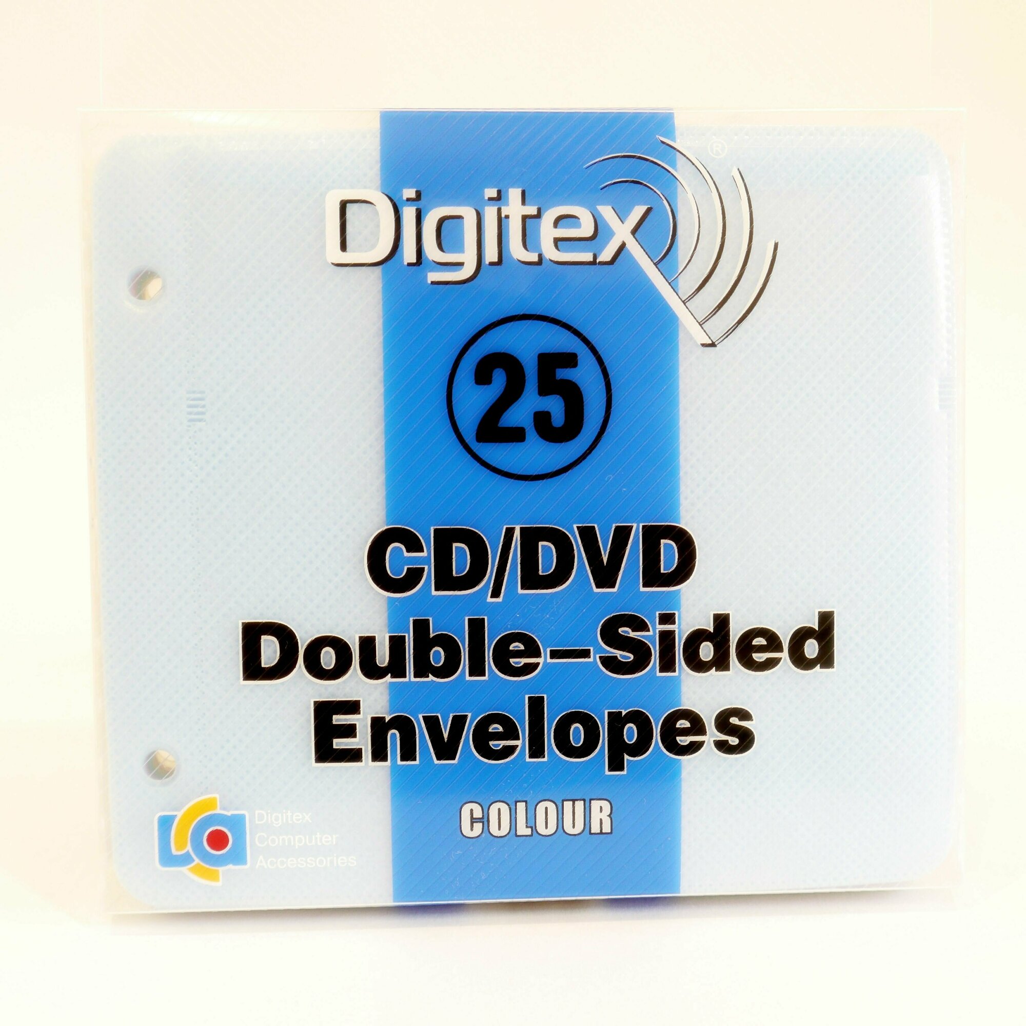 Конверты для CD DVD дисков Digitex на 2 диска пластиковые, цветные, 25 штук