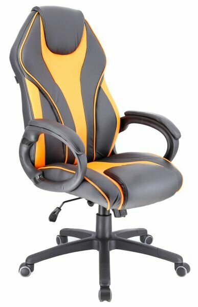 Кресло геймерское Everprof Wing обивка экокожа, подголовник, поясничная поддержка, крестовина пластиковая EP wing pu orange оранжевый