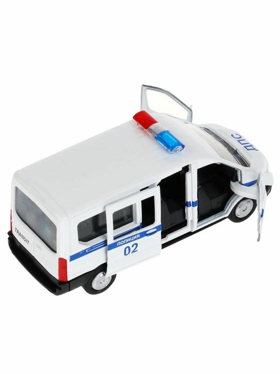 Модель машины Технопарк Ford Transit Полиция, инерционная SB-18-18-P(W)-WB