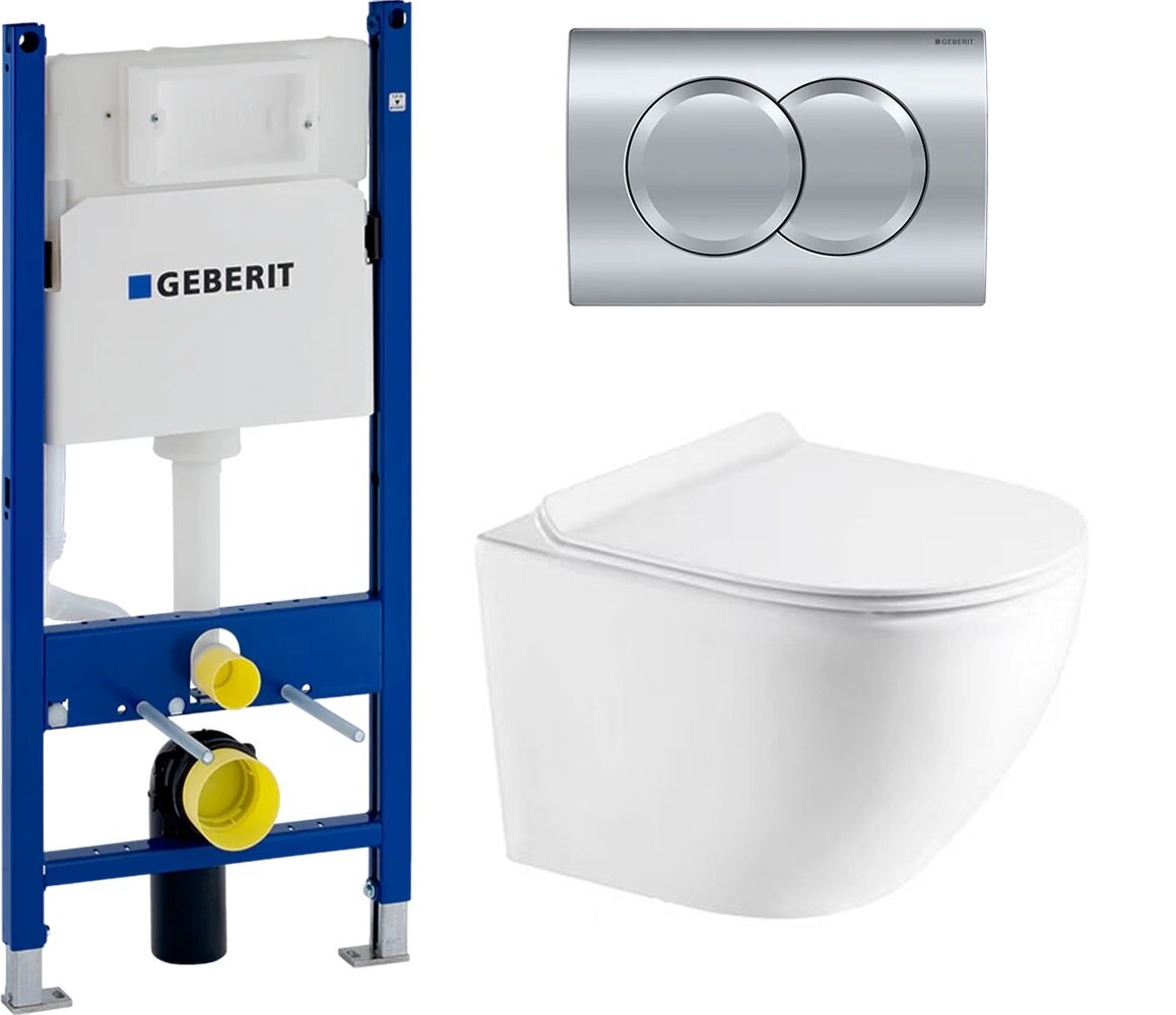 фото Комплект: Инсталляция Geberit 458.149.21.1 Delta 01 + Унитаз подвесной Azario Grado с сиденьем