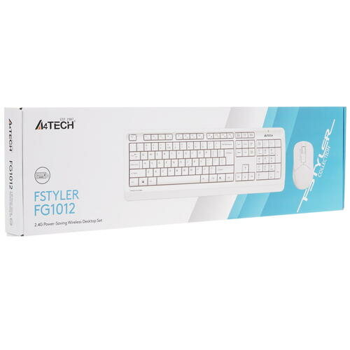 Клавиатура + мышь A4Tech Fstyler FG1012 клав: белый мышь: белый USB беспроводная Multimedia (1599042)