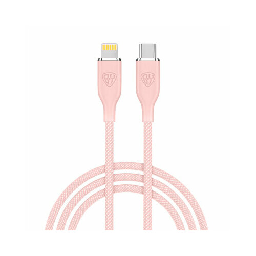 By кабель для зарядки elite type-c - ip, 2.4а, 1м, 22w, быстрая зарядка, розовый