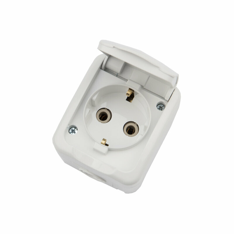 розетка 1-ая kranz mini наружная серия, ip54, с заземлением, белая, kr-78-0604 - фото №2