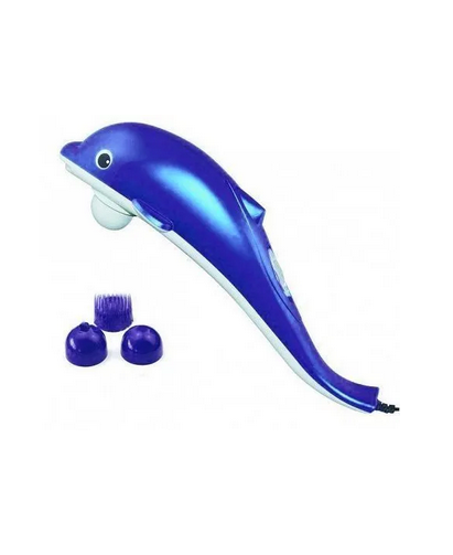 Массажер для тела "Дельфин", синий / Вибромассажер для тела, спины и шеи - фотография № 4