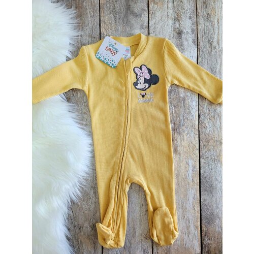 фото Комбинезон , закрытая стопа, размер 6-9 мес, желтый baby bamby