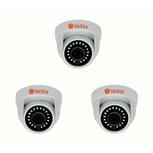 VeSta VC-G241 Купольная камера IP, 4 Мп (M002, f2.8, Белый, IR, пит.12 вольт) - 3 шт