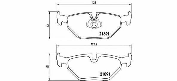 Колодки дисковые задние для bmw e39 2.0-4.0/2.0d-3.0d 95 Brembo P06023