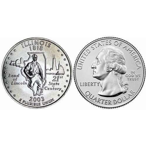 США 25 центов 2003 Квотеры 50 штатов - Иллинойс