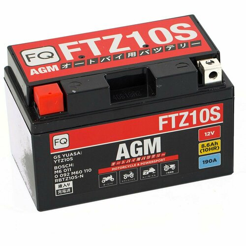 Аккумулятор мото FQ FTZ10S (12В 8.6Ач 190А 150х87х93 мм) прям. пол.