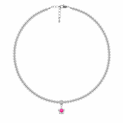 фото Чокер oh mary did, гематит, жемчуг swarovski синтетический, длина 37 см, ярко-розовый