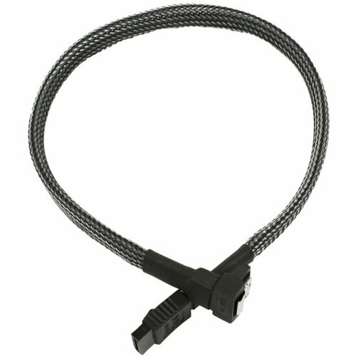 Кабель Nanoxia SATA 6Gb/s 30см, угловой разъем, карбон (NXS6G3C)